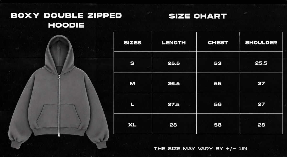 Fake Smile - Boxy Fit Zipper Hoodie