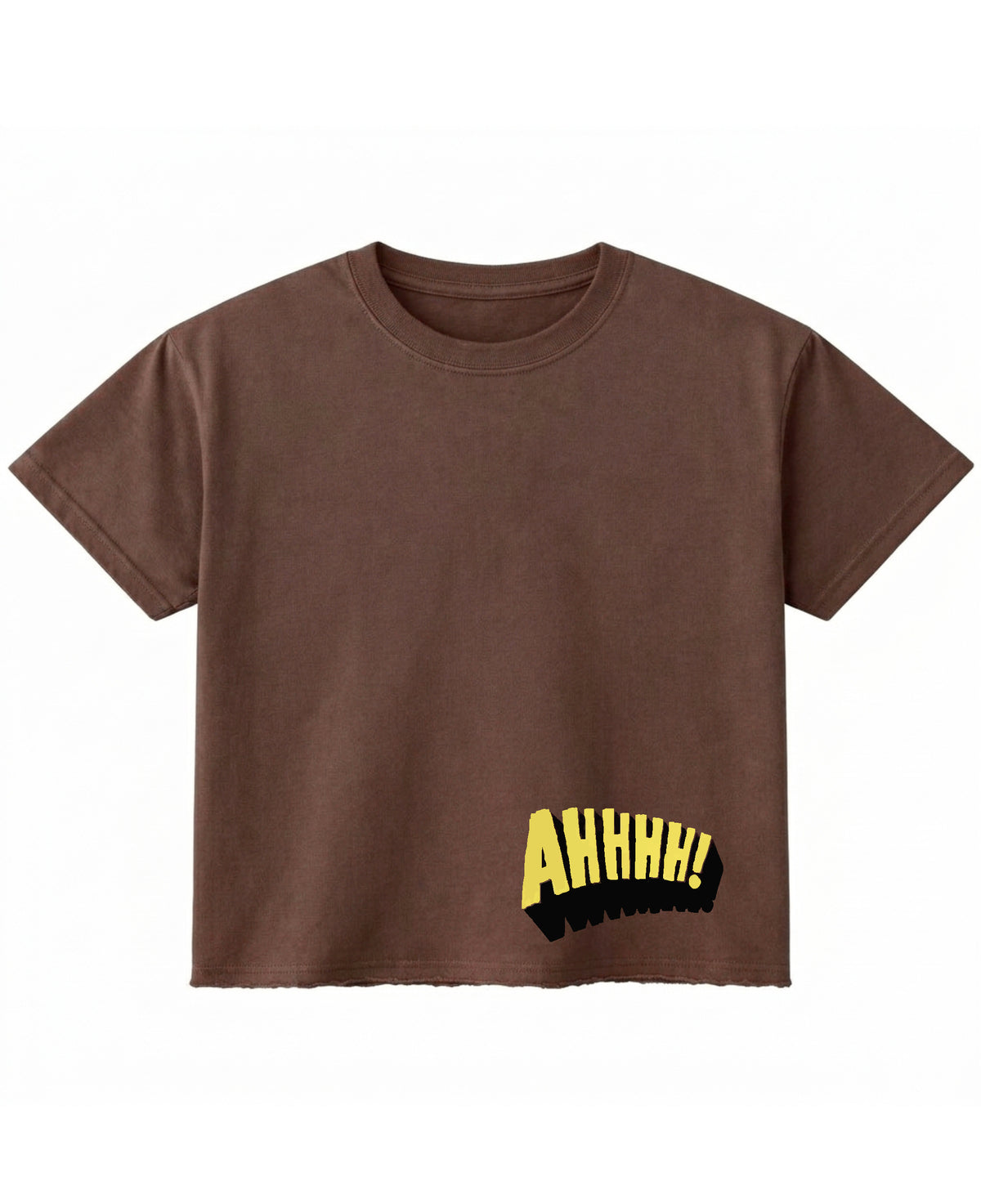 Brown Boxy Fit T-shirt Front Design