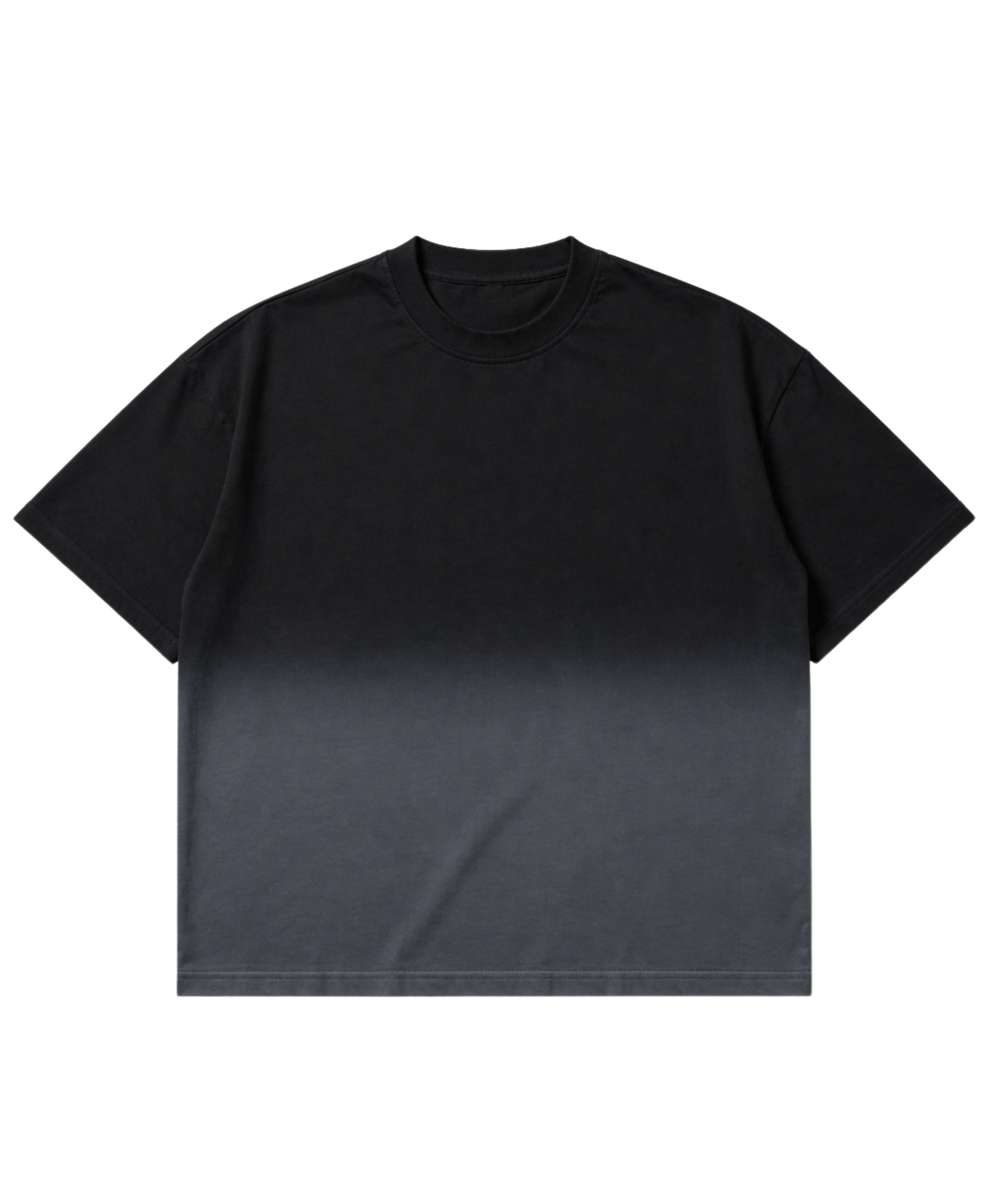 Black Ombré Wash Boxy Fit T-shirt Front Design
