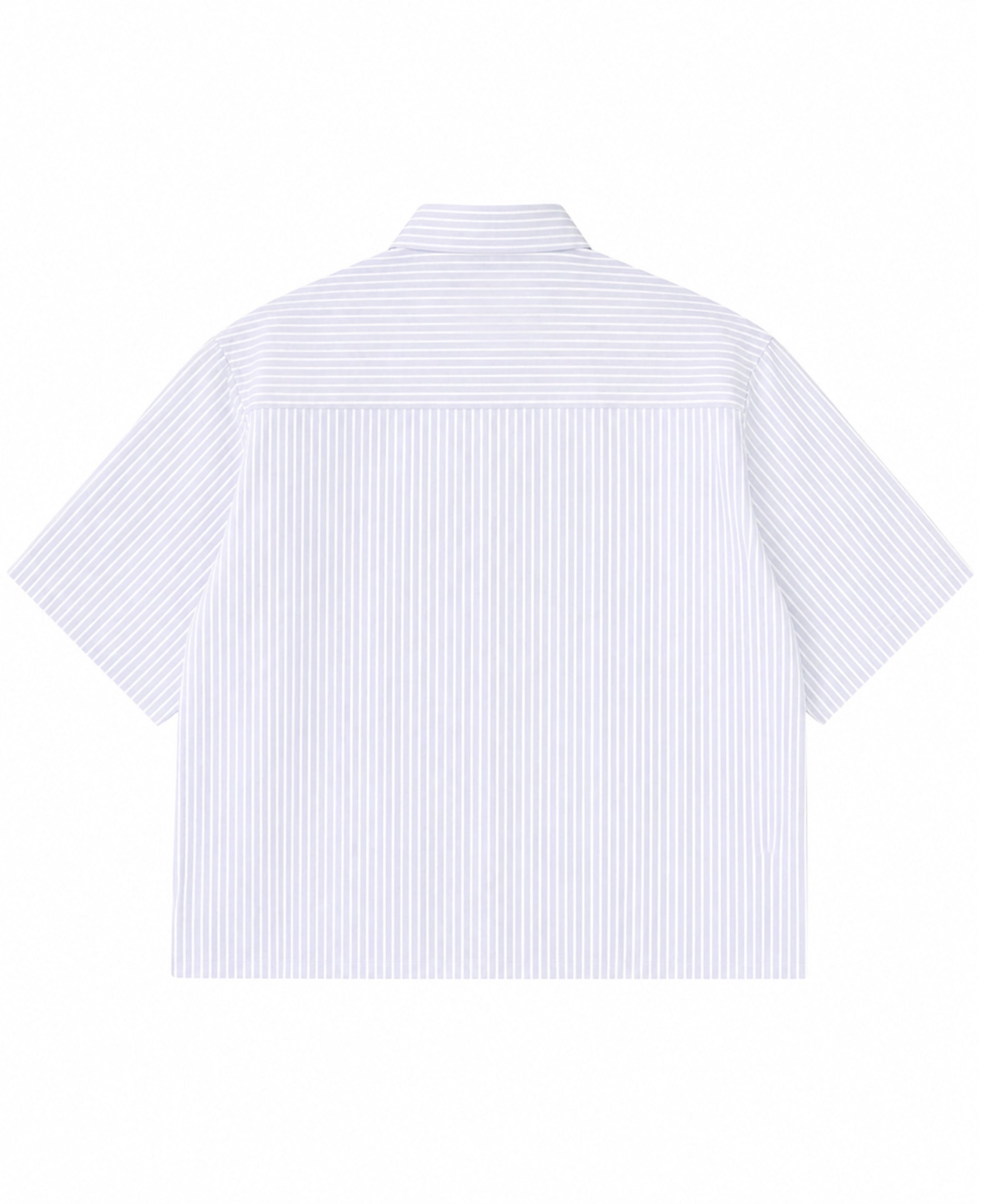 Blue Striped Oxford Boxy Shirt Back Design