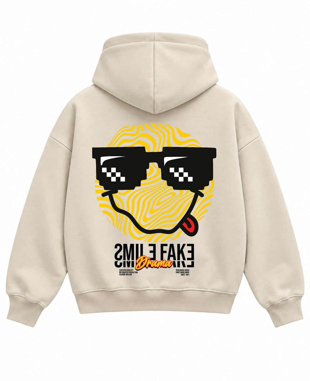 Cream Boxy Hoodie Back Design