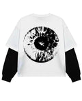 White With Black Sleeve Oversized Tee Back Design