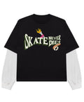 Black With White Sleeve Oversized Tee Front Design