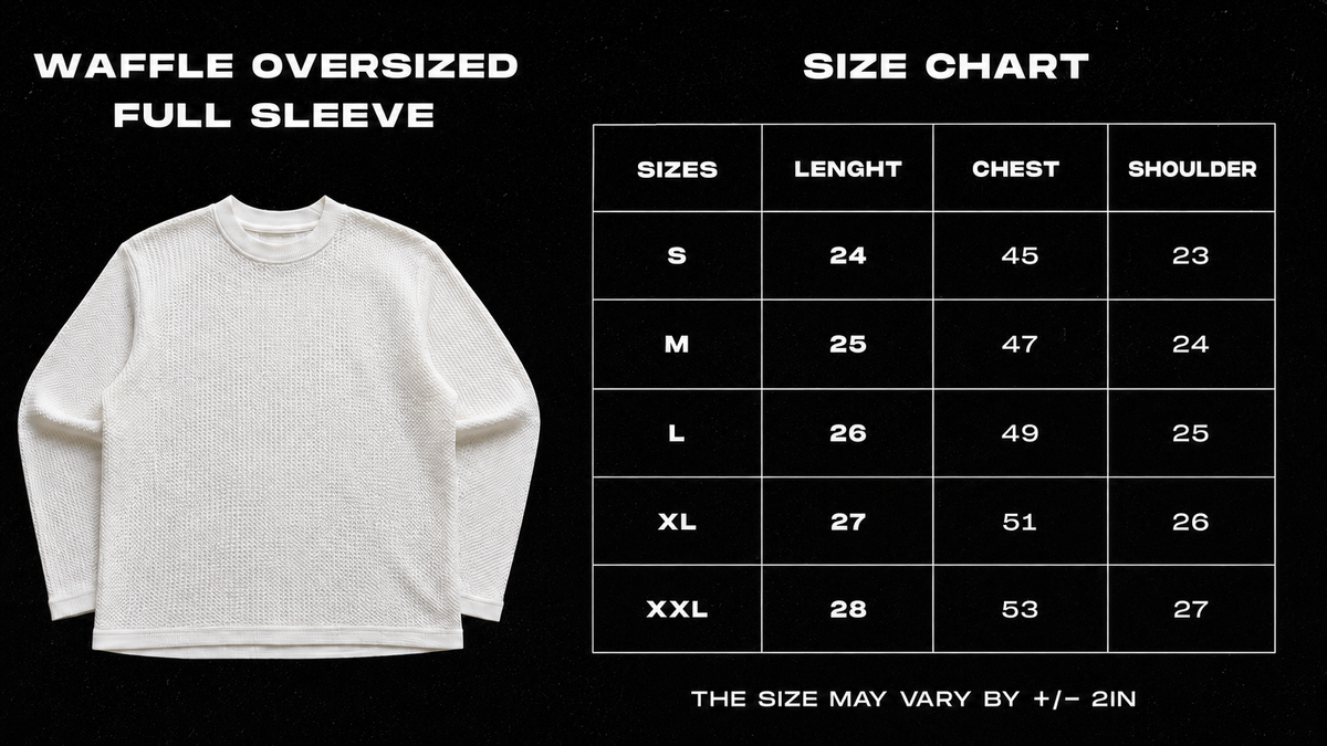 Blue Ombre Waffle Knit Oversized Full-Sleeve Tee